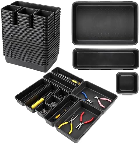 Performance Tool W54012 Heavy Duty Plastic Organizer Tool Box for Workshops  and Garages, Black, 12.5-Inch